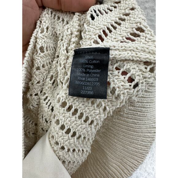 Simply VeraWang Shirt Woman XXL Ivory Tank Crochet Cottage Festival Preowned - Picture 5 of 6